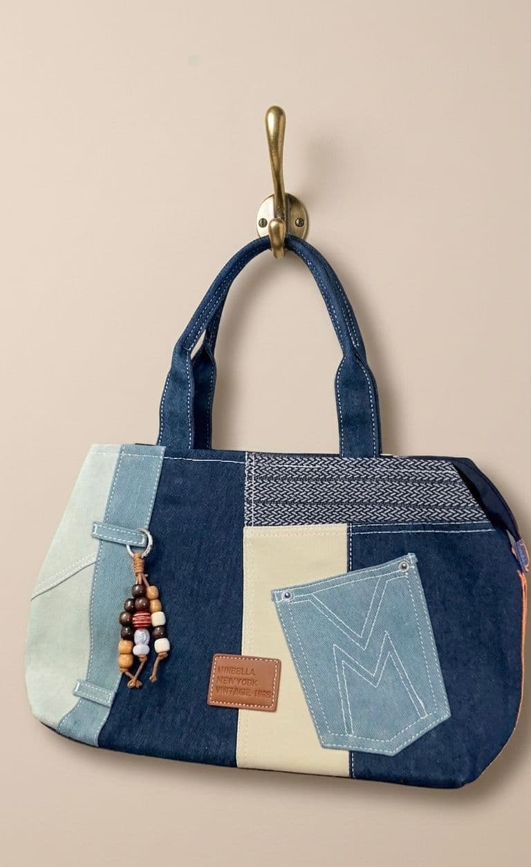 Bolsa Denim Patchwork